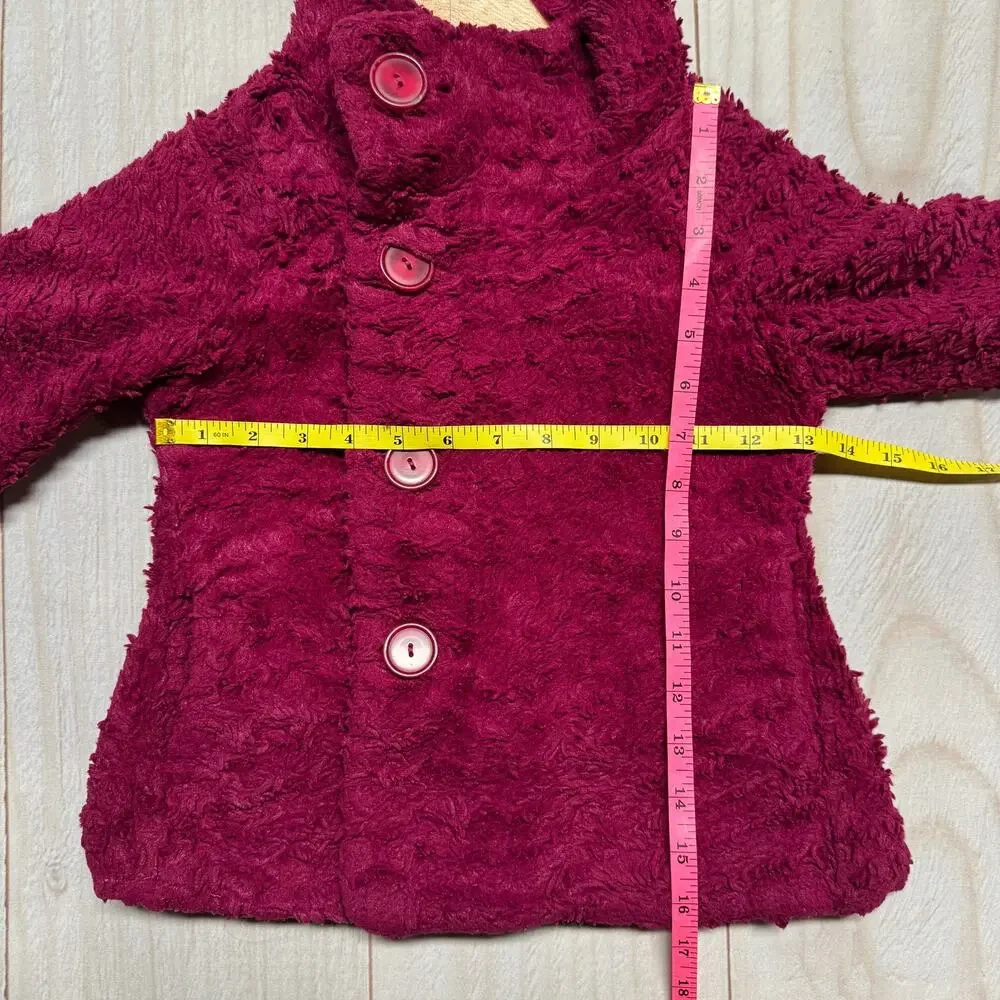 Patagonia Kids Girls Pelage Size XS 5-6 Faux Fur Fleece Jacket Magenta